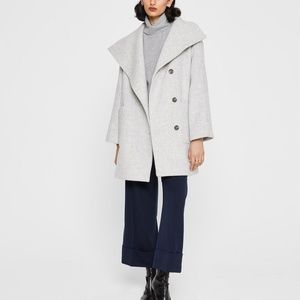 Funnel Neck Coat - New With Tags - NEVER WORN - Light Heather Grey